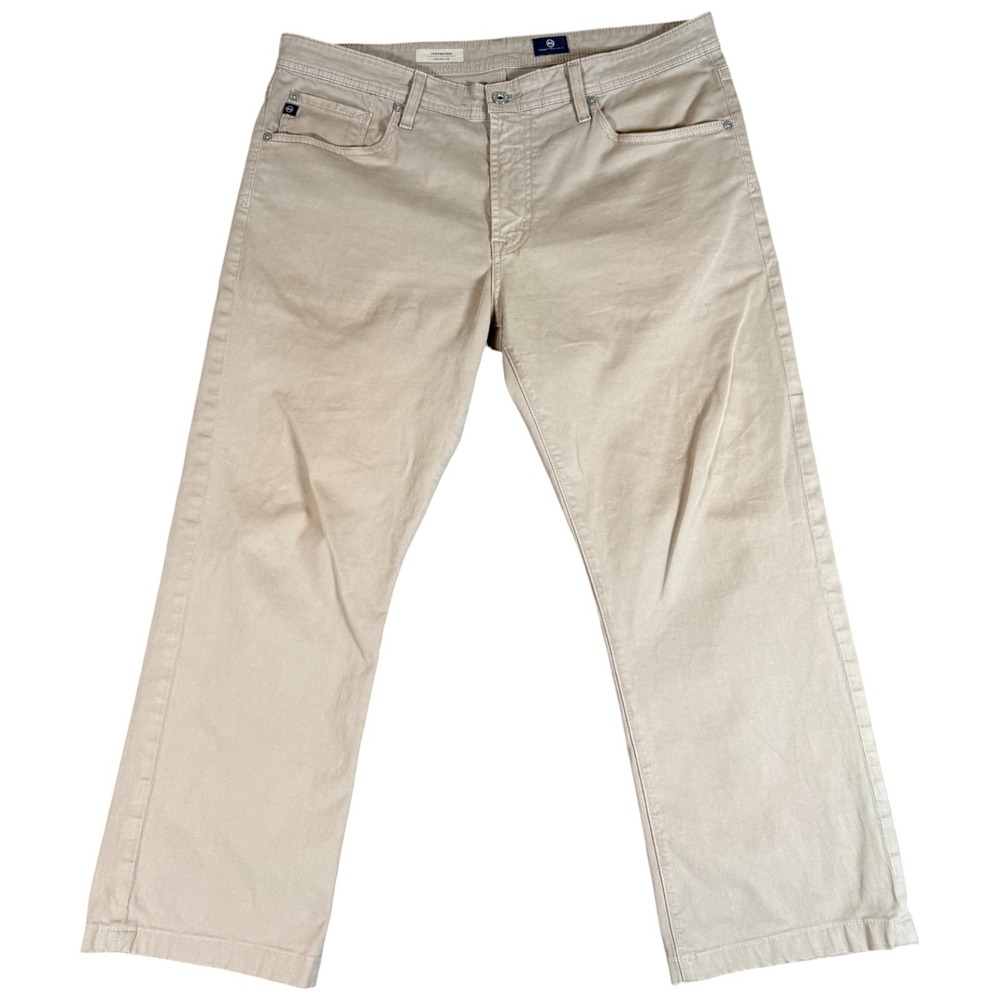 AG Adriano Goldschmied The Protege Pants‎ Mens 36x34 (36x27) Beige Straight Leg